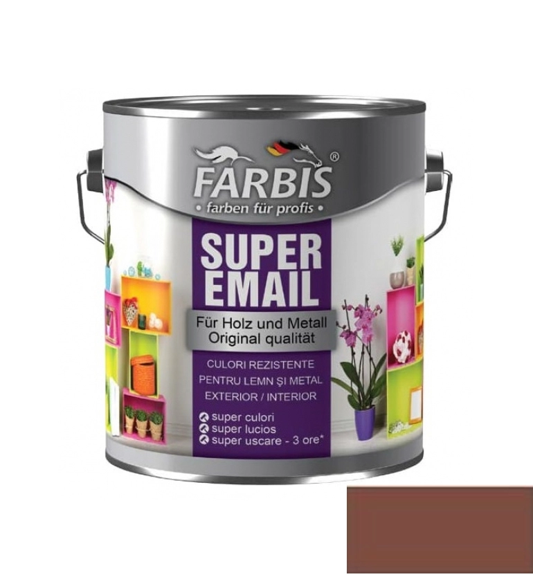 Эмаль Farbis super 0.7л коричневато-красный
