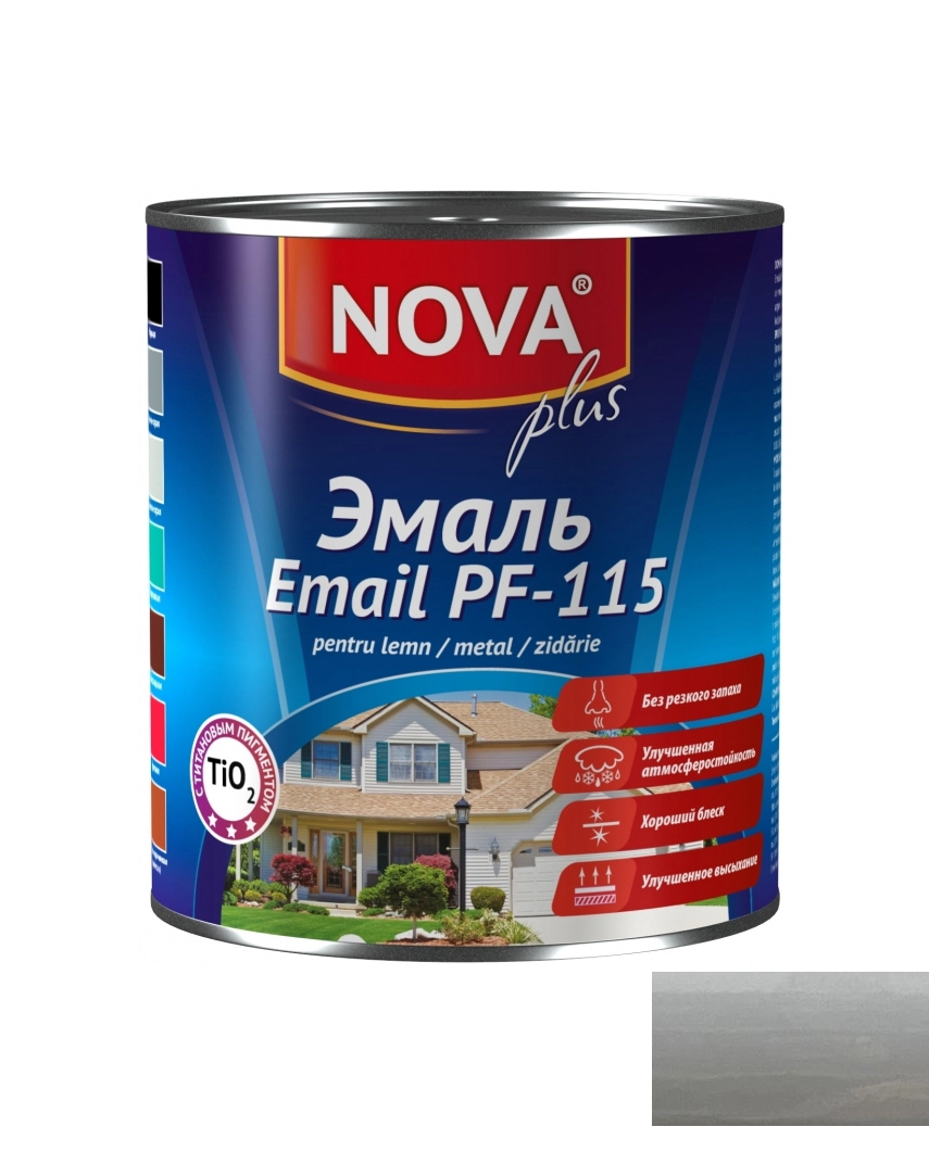 Эмаль Nova PF-115 2.7кг светло-серый